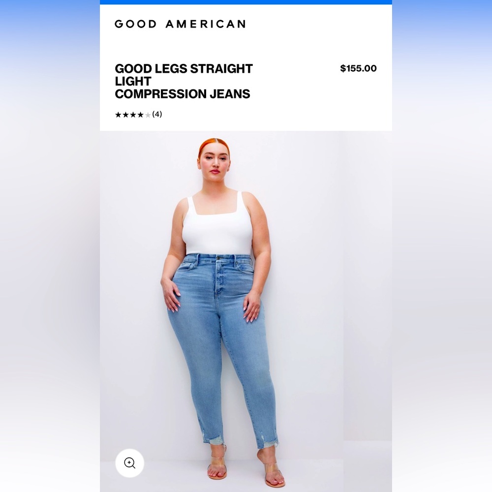Good American Light Compression Crop Jeans